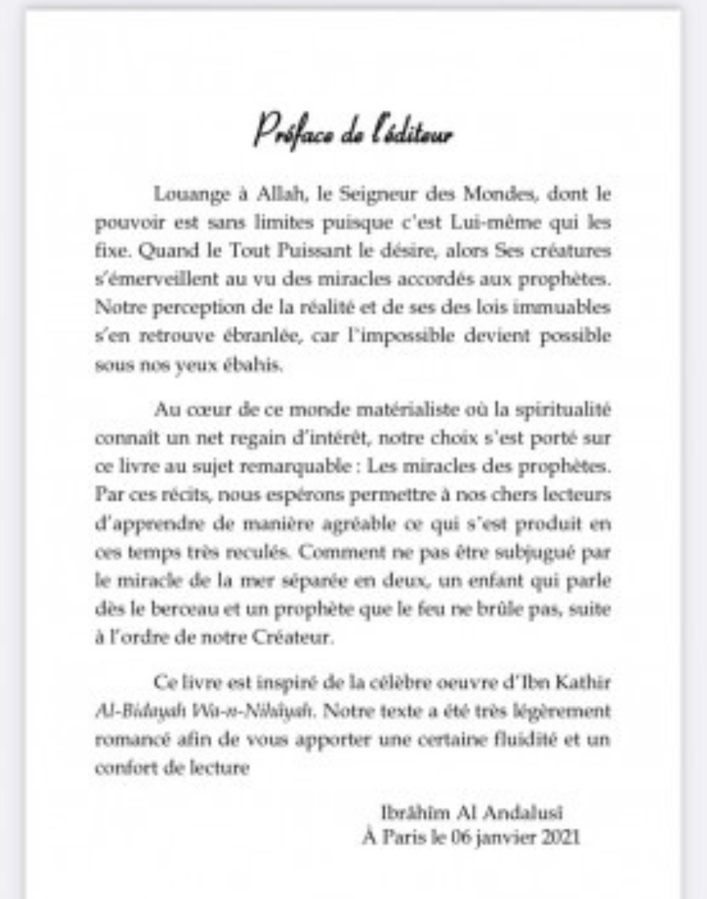 LES MIRACLES DES PROPHÈTES - ÉDITION AL IMAM