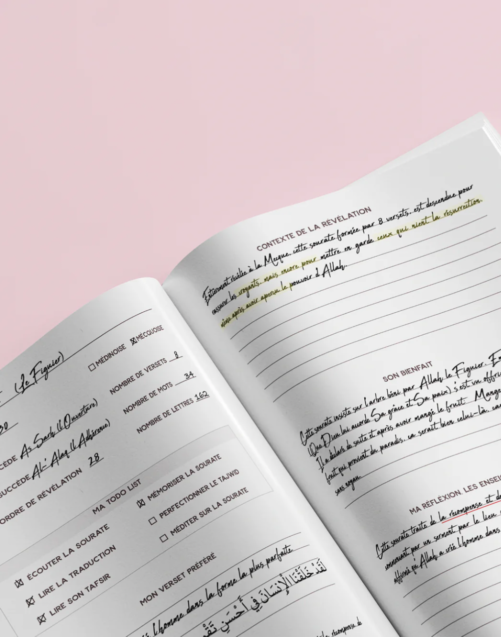 LE CORAN JOURNAL ÉTUDE PAR SOURATE - ÉDITIONS TINE