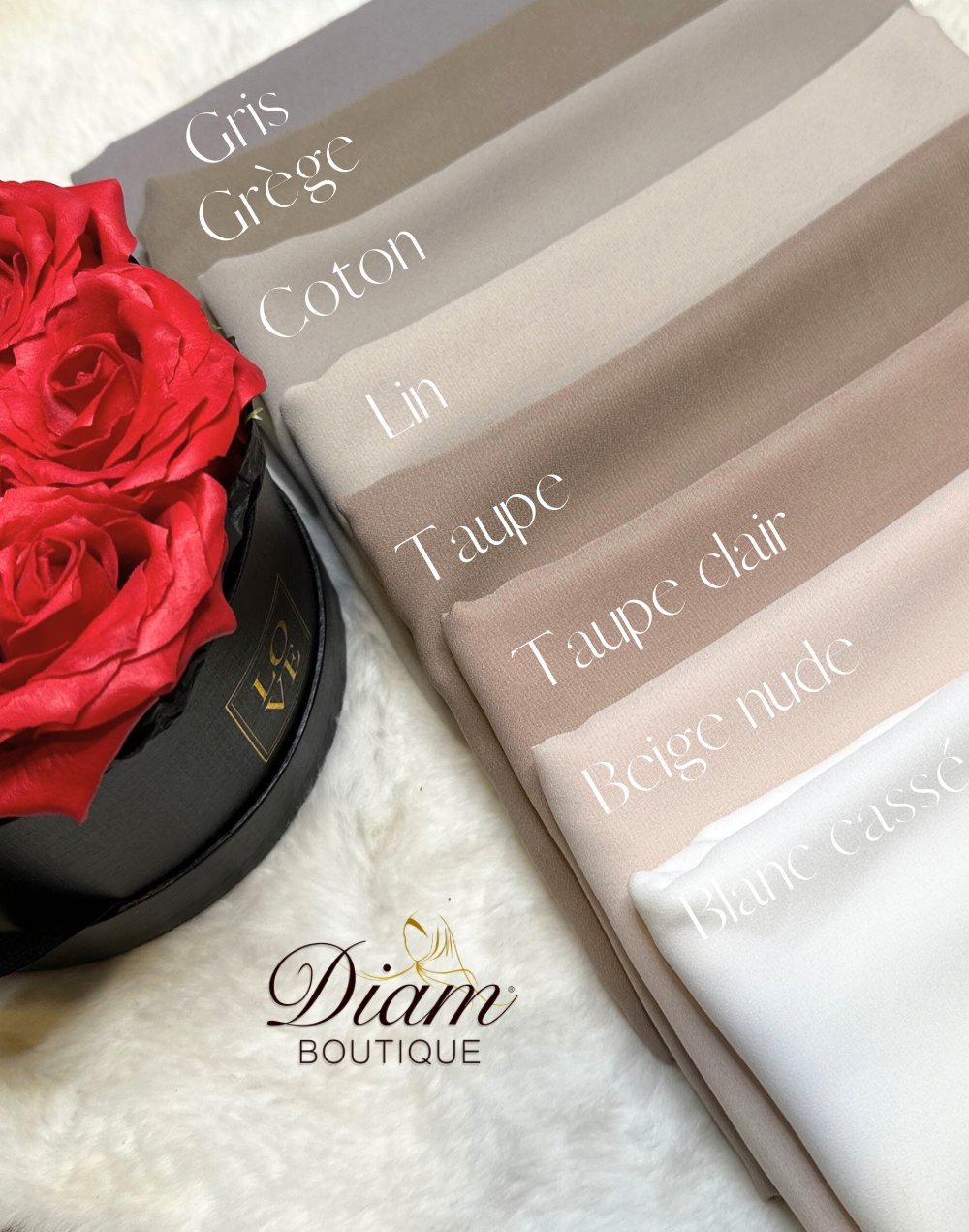 Hijab Châle Crêpe Luxe ( mousseline opaque)