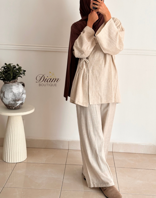 PANTALON PALAZZO LIN/COTON