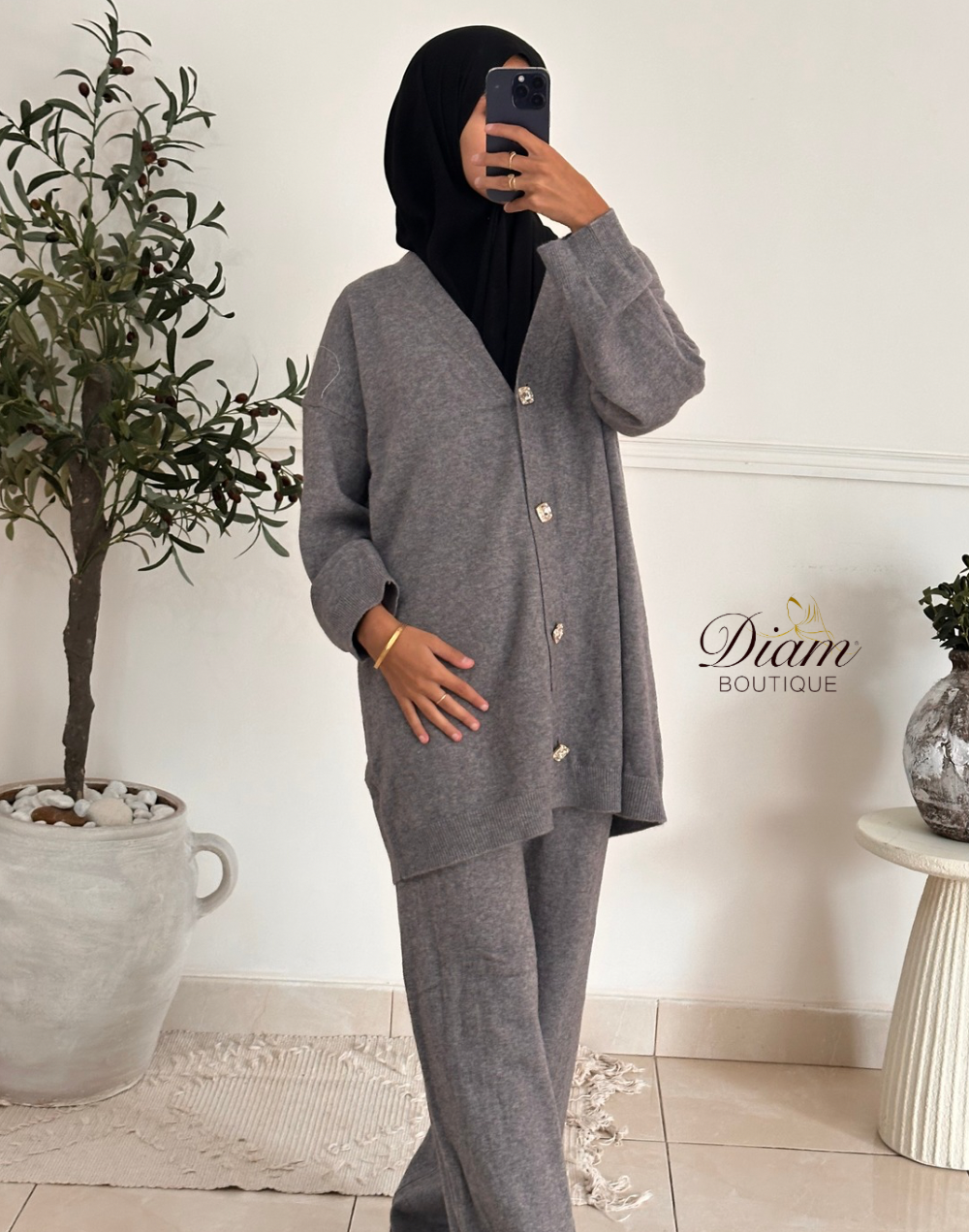 ENSEMBLE GILET + PANTALON LAINE