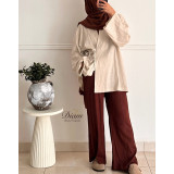 PANTALON PALAZZO LIN/COTON