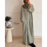 ROBE RAYÉE EFFET LIN GRISE