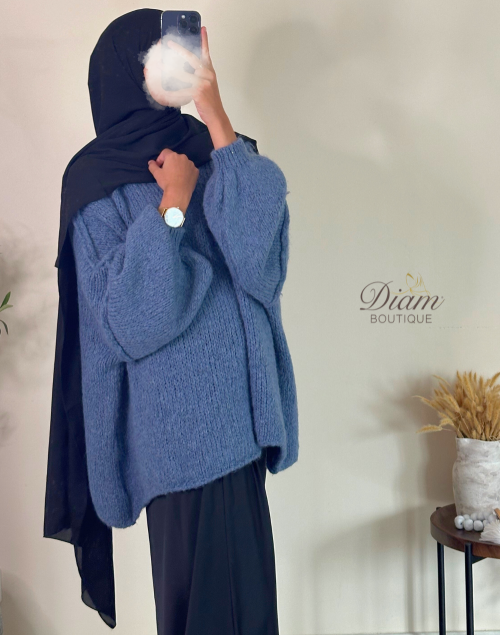 PULL MOHAIR OVERSIZE GRIS CLAIR