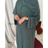 Abaya dubai perlée sur les manches - Abaya Dubai