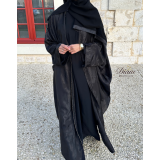 Abaya noire élégante avec finitions raffinées – Aïd - Ramadan