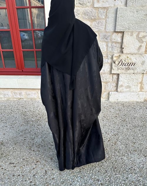 Abaya noire élégante avec finitions raffinées – Aïd - Ramadan