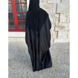 Abaya noire élégante avec finitions raffinées – Aïd - Ramadan