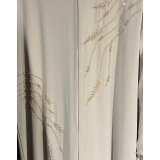 Abaya Dubai droite en mousseline doublée avec hijab et ceinture