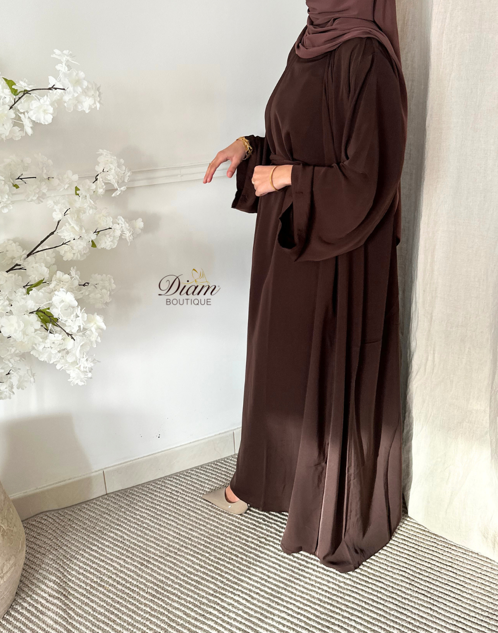 Abaya Kimono avec sous abaya et ceinture