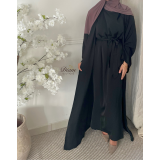 Abaya Kimono avec sous abaya et ceinture
