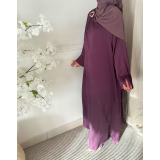 Robe satinée femme style oriental avec ceinture – Élégante et fluide