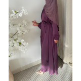 Robe satinée femme style oriental avec ceinture – Élégante et fluide