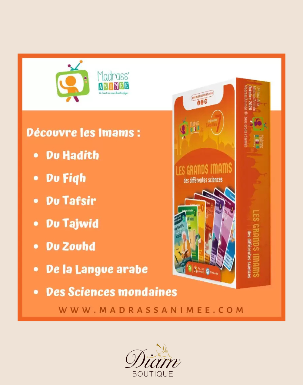 JEU DE 7 FAMILLES LES GRANDS IMAMS DES DIFFÉRENTES SCIENCES