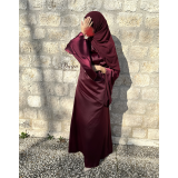 ROBE SATIN BORDEAUX