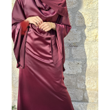 ROBE SATIN BORDEAUX