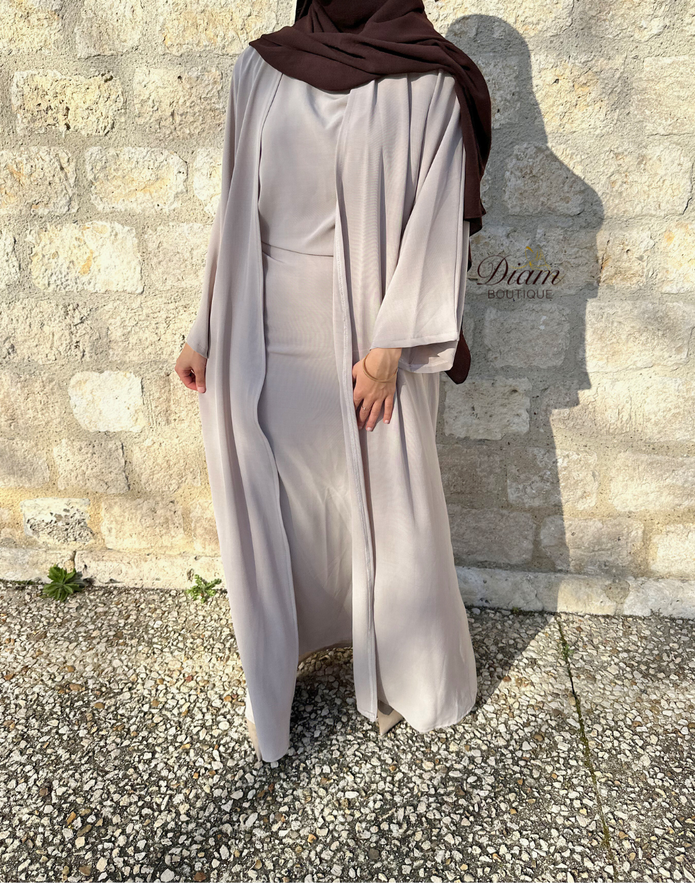 Ensemble Sous Abaya Drapée & Kimono Oversize