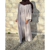 Ensemble Sous Abaya Drapée & Kimono Oversize