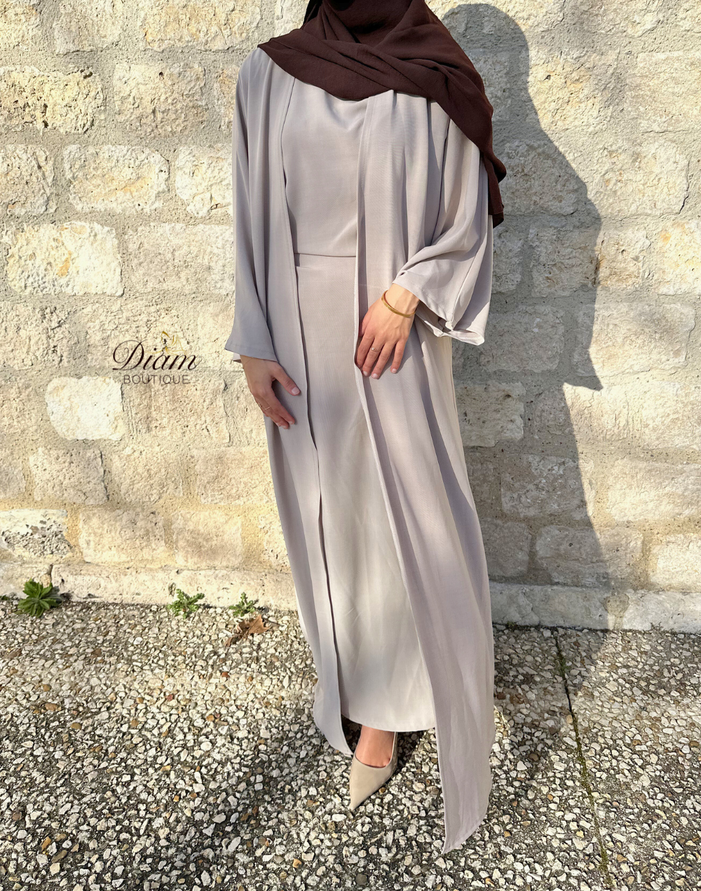 Ensemble Sous Abaya Drapée & Kimono Oversize
