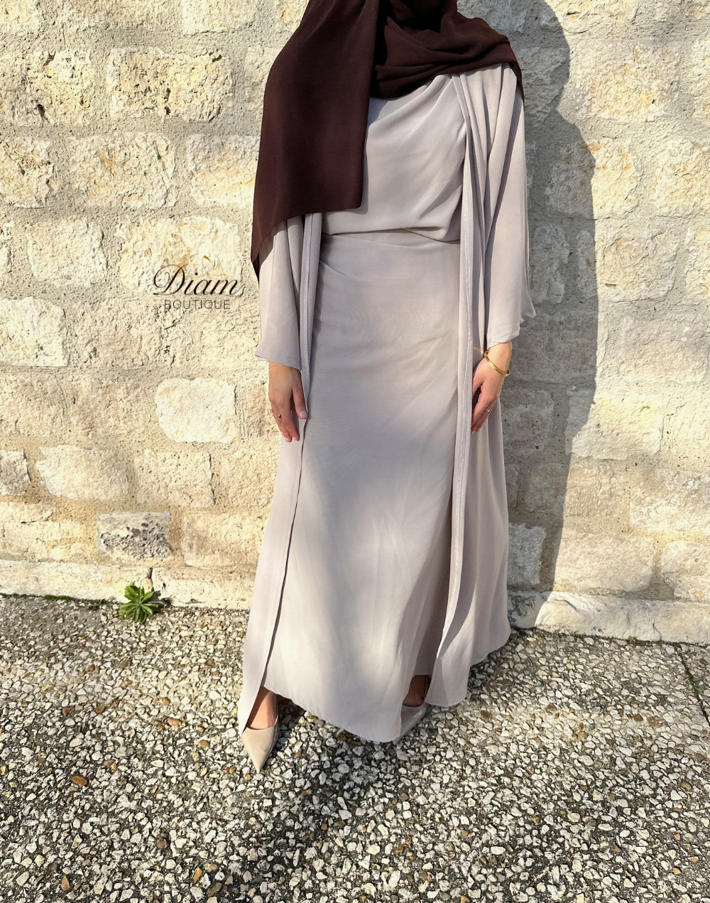 Ensemble Sous Abaya Drapée & Kimono Oversize