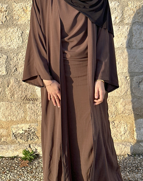 Ensemble Sous Abaya Drapée & Kimono Oversize