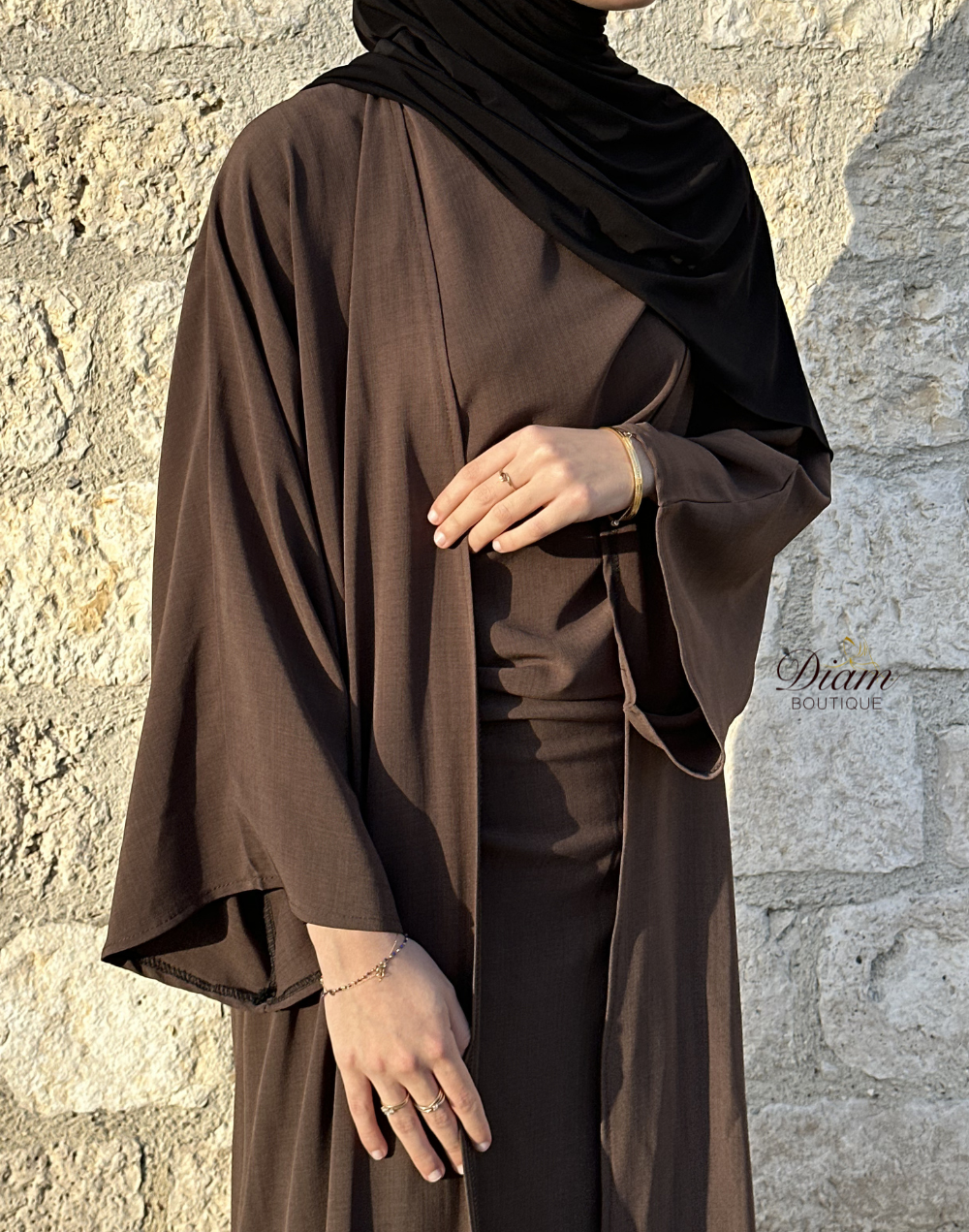 Ensemble Sous Abaya Drapée & Kimono Oversize