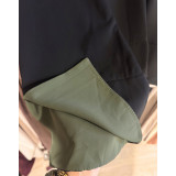 Abaya Crêpe Noir Bi-Color – Manches Fente