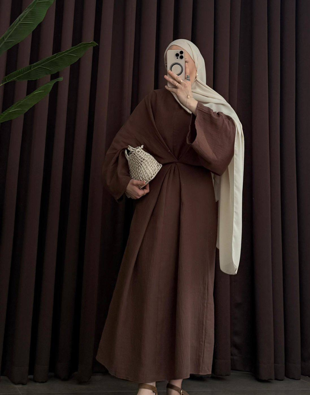 Robe longue en gaze de coton Noura – Robe ample élégante femme – Made in Turkey