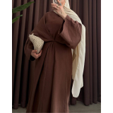 Robe longue en gaze de coton Noura – Robe ample élégante femme – Made in Turkey
