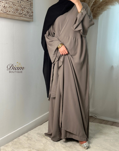 ROBE À NOUER TAUPE