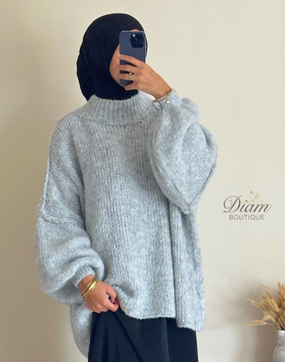 PULL MOHAIR OVERSIZE GRIS CLAIR